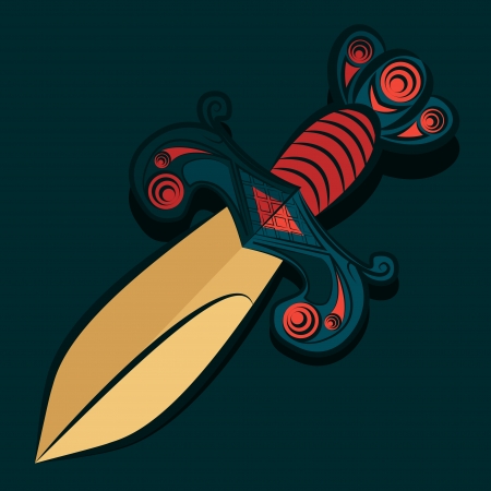 Five red paper flowers on blue backgroundのイラスト素材