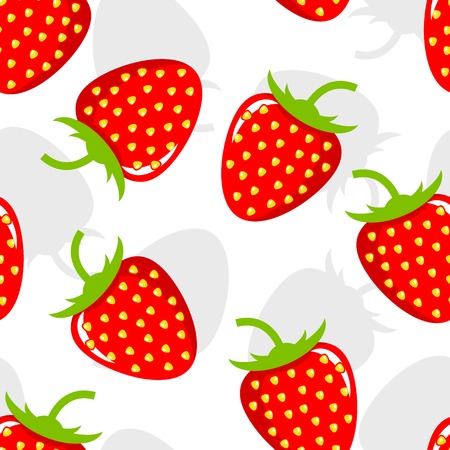 Seamless background with strawberries. Simple vector illustrationのイラスト素材