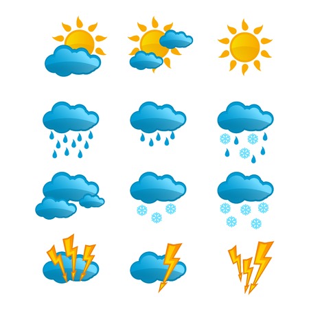 Set of bright weather icons for your website.のイラスト素材