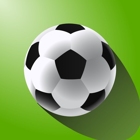 Soccer ball or football ball on green field.のイラスト素材