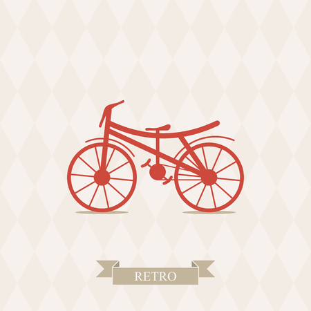 Illustration of bicycle  Vector card with bicycle  Simple illustration of bicycle  Vintage bicycle のイラスト素材