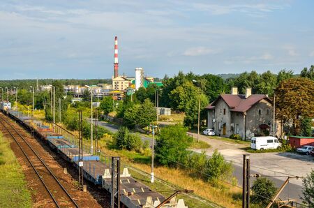 TRZEBINIA, POLAND - AUGUST 19, 2017: Old train station in Trzebinia Town in Poland.のeditorial素材