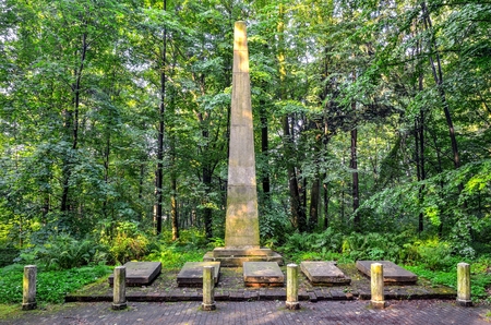 PSZCZYNA, POLAND - JULY 23, 2017: Necropolis of the princes of Pszczyna from the family Anhalt in the castle park in Pszczyna, Poland.のeditorial素材