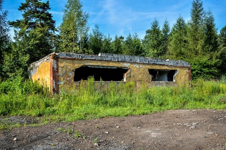 Old demolished building. An abandoned military unit building.の写真素材