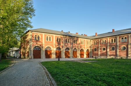 PSZCZYNA, POLAND - APRIL 22, 2018: Prince's Stables in the castle museum in Pszczyna, Poland.のeditorial素材