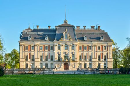 PSZCZYNA, POLAND - APRIL 20, 2018: Beautiful antique neo baroque Castle in Pszczyna, Poland.のeditorial素材