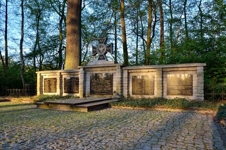 PSZCZYNA, POLAND - APRIL 22, 2018: Monument to the memory of 205 soldiers of the Polish army in Pszczyna, Poland.のeditorial素材