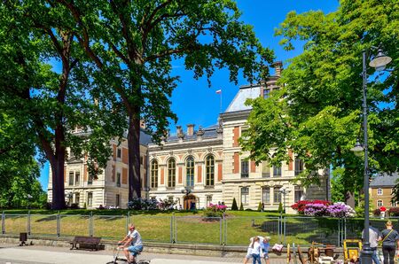 PSZCZYNA, POLAND - MAY 13, 2018: Beautiful antique neo baroque castle in Pszczyna, Poland.のeditorial素材