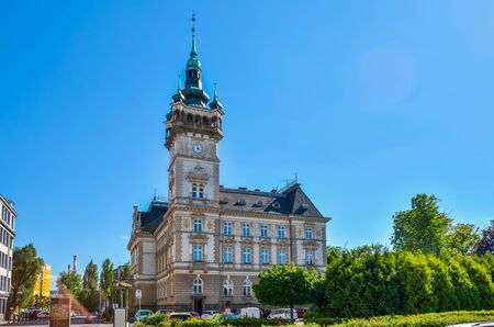 BIELSKO-BIALA, POLAND - MAY 13, 2018: Neo-Renaissance historical Town Hall in Bielsko-Biala, Poland.のeditorial素材
