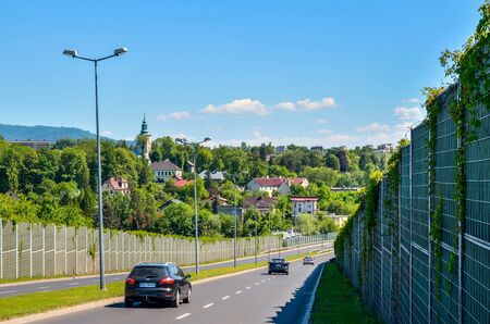BIELSKO-BIALA, POLAND - MAY 13, 2018: View of the city of Bielsko-Biala in Poland.のeditorial素材