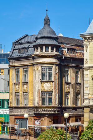 BIELSKO-BIALA, POLAND - MAY 13, 2018: Old tenements in the center of Bielsko-Biala, Poland.のeditorial素材