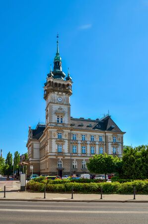 BIELSKO-BIALA, POLAND - MAY 13, 2018: Neo-Renaissance historical Town Hall in Bielsko-Biala, Poland.のeditorial素材