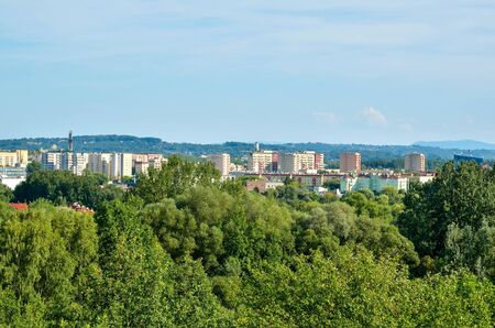 KRAKOW, POLAND - AUGUST 12, 2018: View of the city of Krakow from the Zakrzowek quarry.のeditorial素材
