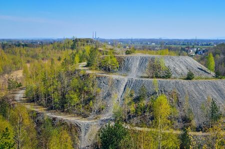 Coal industry in Poland. Mine heap in the spring scenery.の写真素材