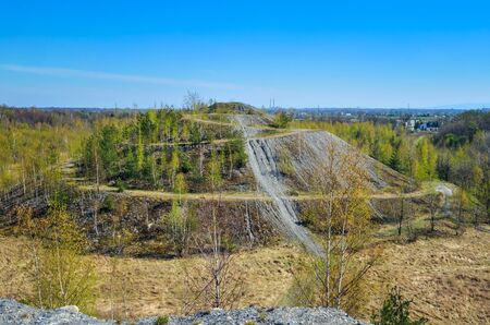 Coal industry in Poland. Mine heap in the spring scenery.の写真素材