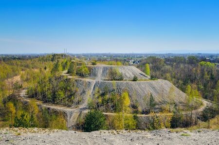 Coal industry in Poland. Mine heap in the spring scenery.の写真素材