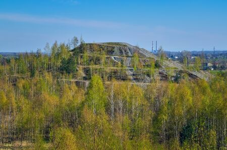 Coal industry in Poland. Mine heap in the spring scenery.の写真素材