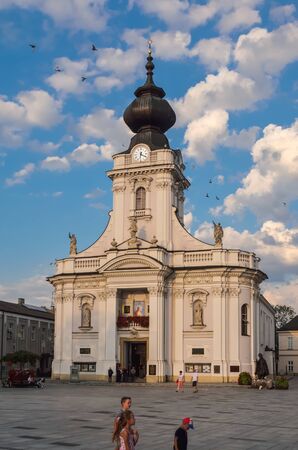 WADOWICE, POLAND - SEPTEMBER 1, 2019: Basilica of the Presentation of the Blessed Virgin Mary in Wadowice, Poland.のeditorial素材