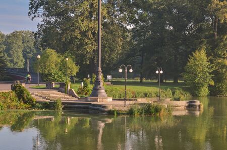 Swierklaniec, Poland - September 15, 2019: Beautiful historic park in Swierklaniec, Poland.のeditorial素材