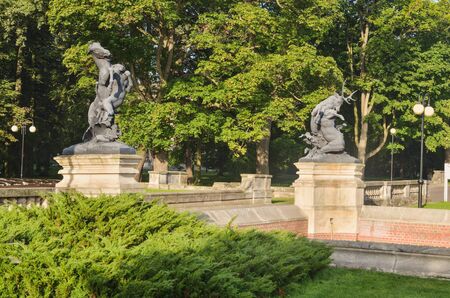 Swierklaniec, Poland - September 15, 2019: Beautiful historic park in Swierklaniec, Poland.のeditorial素材