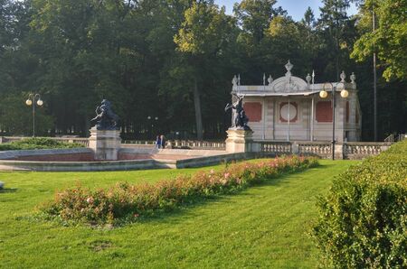 Swierklaniec, Poland - September 15, 2019: Amphitheater in a beautiful historic park in the city of Swierklaniec in Poland.のeditorial素材