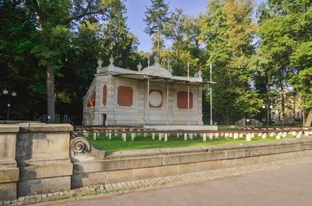 Swierklaniec, Poland - September 15, 2019: Amphitheater in a beautiful historic park in the city of Swierklaniec in Poland.のeditorial素材