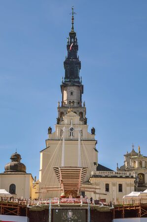 Czestochowa, Poland - September 15, 2019: Monastery Tower at Jasna Gora in Czestochowa, Poland.のeditorial素材