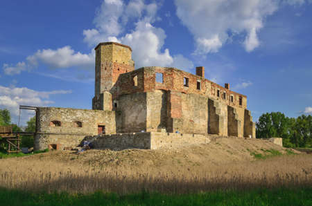 Siewierz, Poland - May 27, 2020: Castle ruins in Siewierz Town, Poland.のeditorial素材