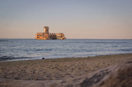 Gdynia, Poland - August 21, 2021: Ruins of an old torpedo house in Babie Doly, Poland.のeditorial素材