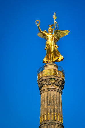 The Siegessaule is the Victory Column located on the Tiergarten at Berlin, Germany.の写真素材