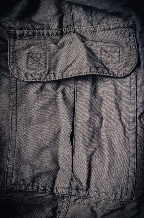 Pocket trousers texture. Close-up of an empty pocket.の写真素材