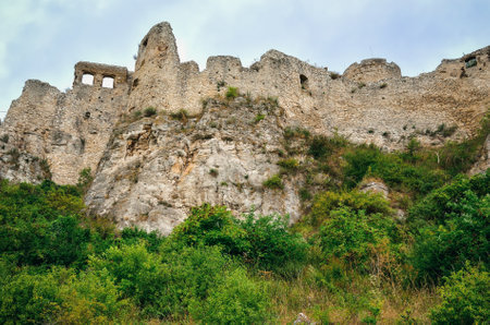 Old castle ruins. Ruins of Castle Spissky Hrad in Slovakia.の写真素材