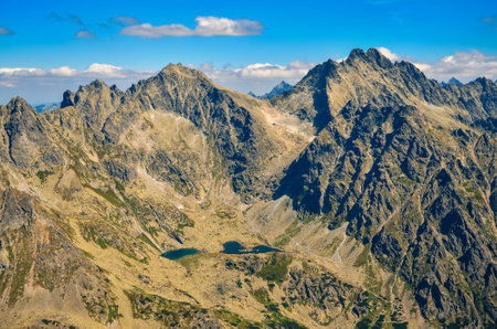 Summer mountain landscape in Slovak mountains. Rocky peaks in High Tatra Mountains, Slovakia.の写真素材