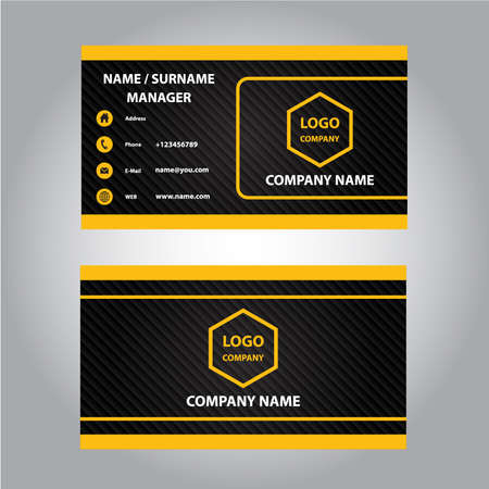 Yellow and black Business cardのイラスト素材