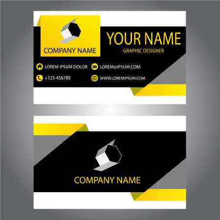 A yellow business card.のイラスト素材