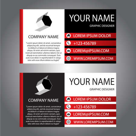 Black white and red business cardのイラスト素材
