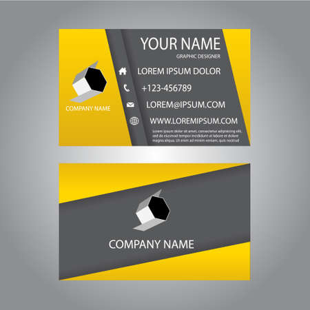 yellow business cardのイラスト素材