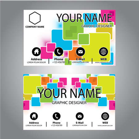 Colorful squares Business cardのイラスト素材