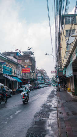 Modern road cars motobikes sunshine trees, great design for any purposes. Automobile plant. Asphalt road background. Highway road. Urban scene.の写真素材