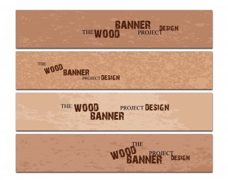 wood bannerのイラスト素材