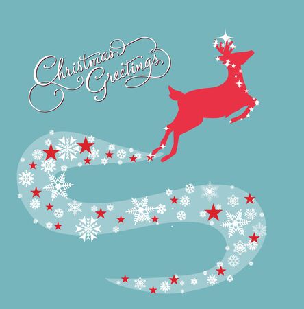  christmas card with deerのイラスト素材