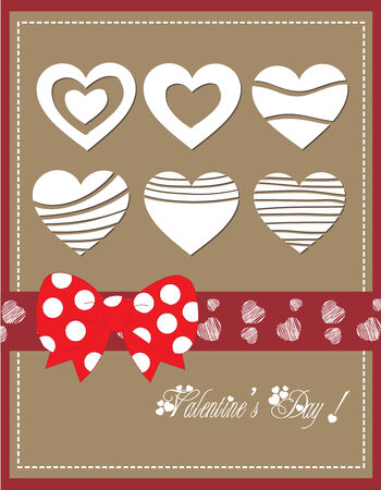 Happy valentine day with bow heart のイラスト素材