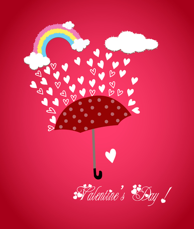 Valentine rainbow heartsのイラスト素材