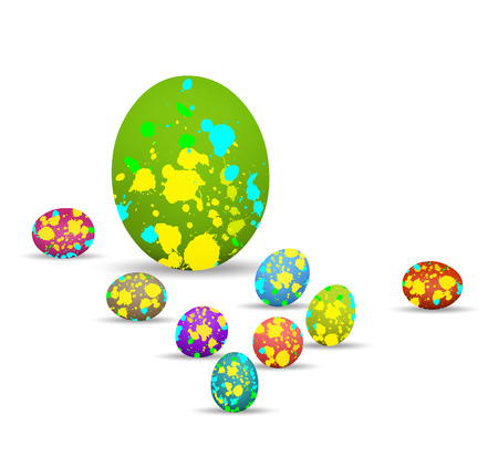 Easter eggs and happy easterのイラスト素材
