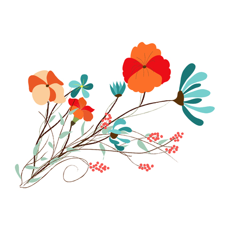background with flowers in retro styleのイラスト素材