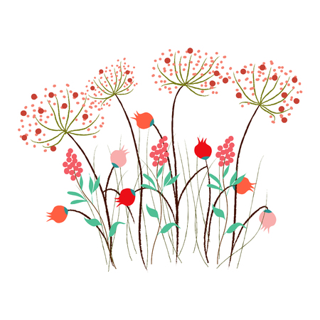 background with flowers in retro styleのイラスト素材