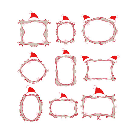 hristmas doodle boderのイラスト素材