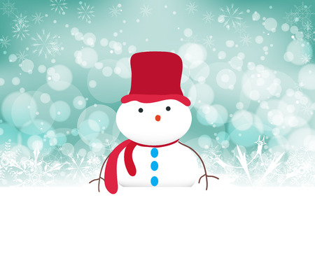 snowman background with snowflakesのイラスト素材