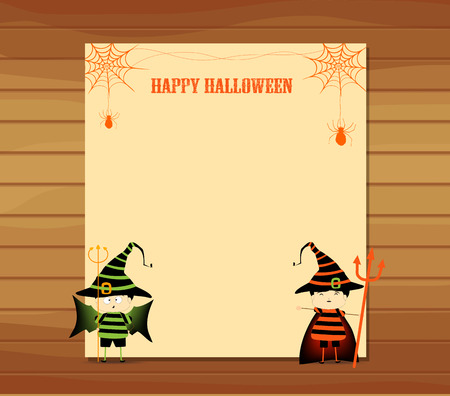 halloween parchment banner or card backgroundのイラスト素材