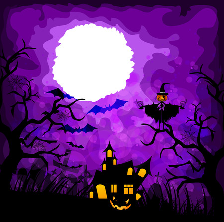 halloween purple backgroundのイラスト素材